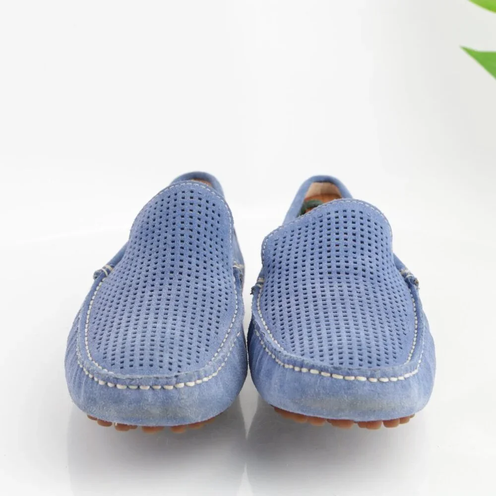 The Rail Mens Morgan Loafers Size 43 9 Blue Suede Moccasin Driving Slip On Shoes